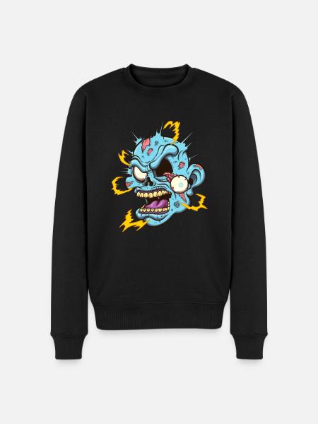 Electrocuted Zombie Head - Men's Premium Organic Jumper - black