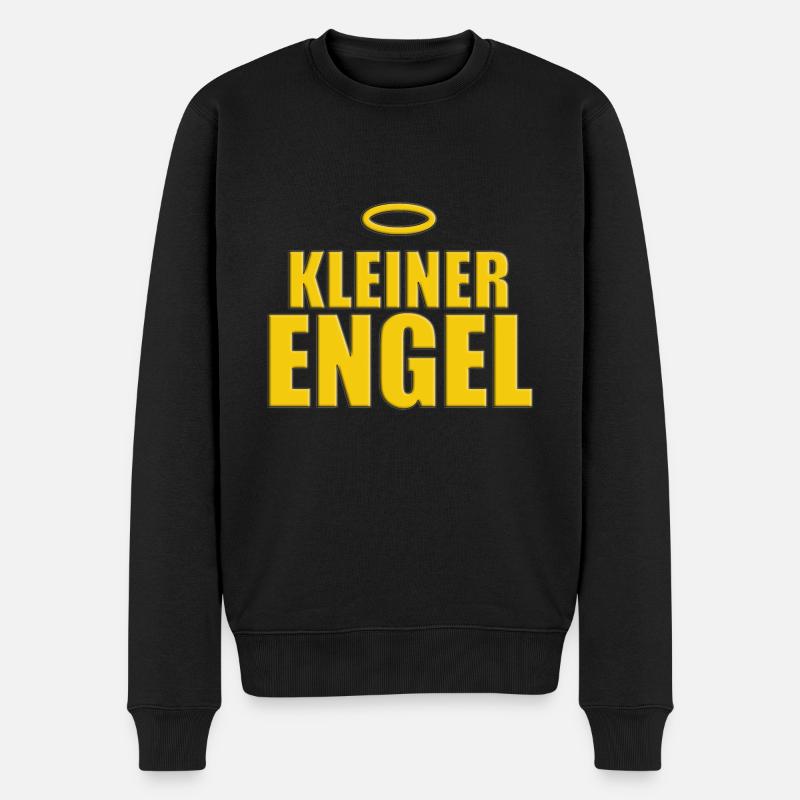 KLEINER ENGEL - HEILIGENSCHEIN - Männer Premium Bio Pullover - Schwarz