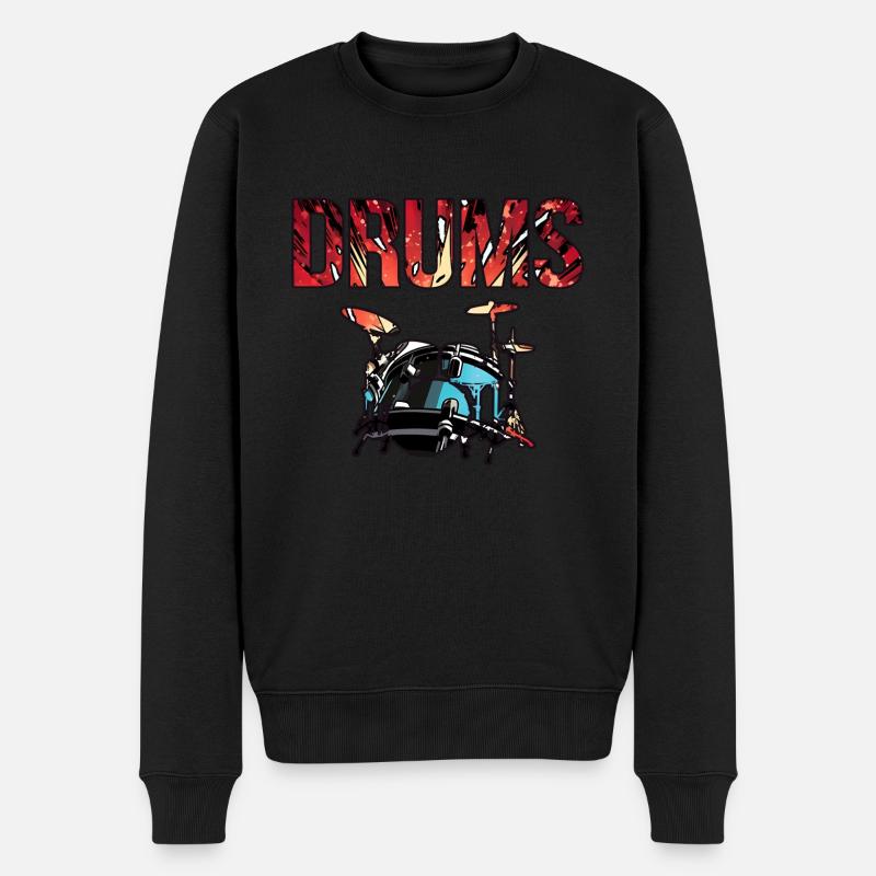 Batterie Musique de batteur - Pull Premium bio Homme - noir