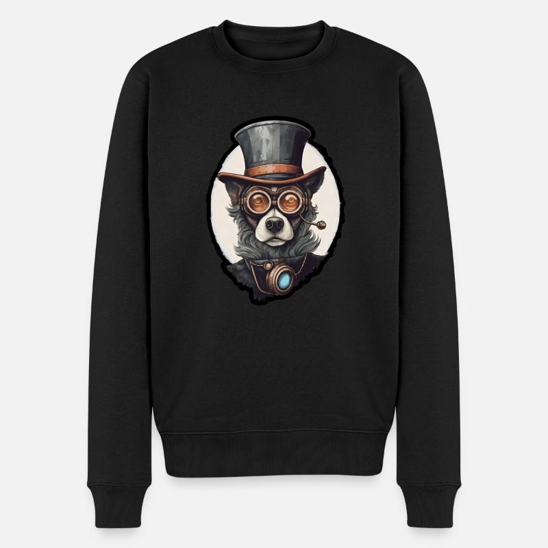 Labrador Hut vornehm - Männer Premium Bio Pullover - Schwarz