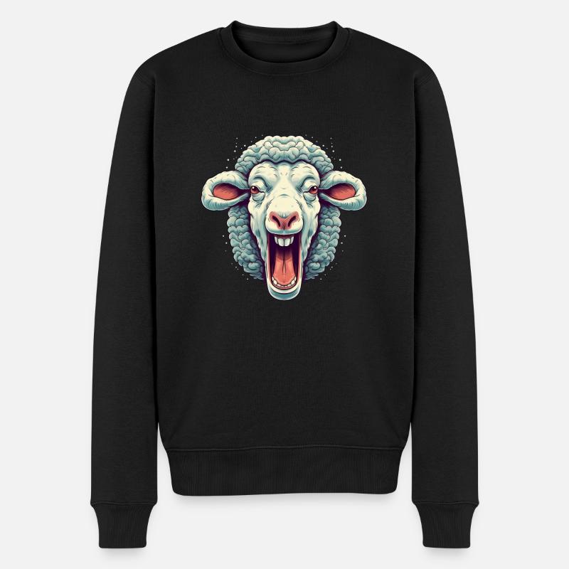 Schaf Gruselig Halloween - Männer Premium Bio Pullover - Schwarz