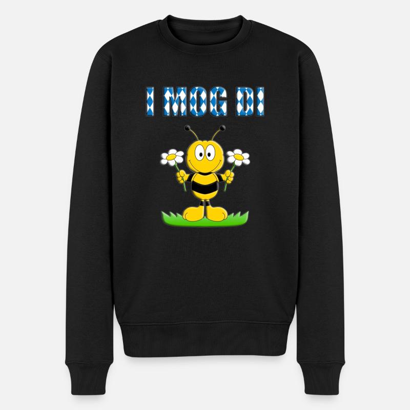I MOG DI - BIENE - BLUMEN - LIEBE - BIENEN - LOVE - Männer Premium Bio Pullover - Schwarz