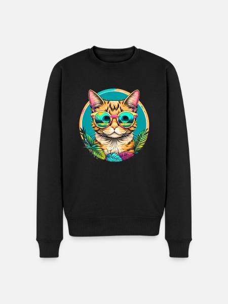 Chat tropical - Pull Premium bio Homme - noir