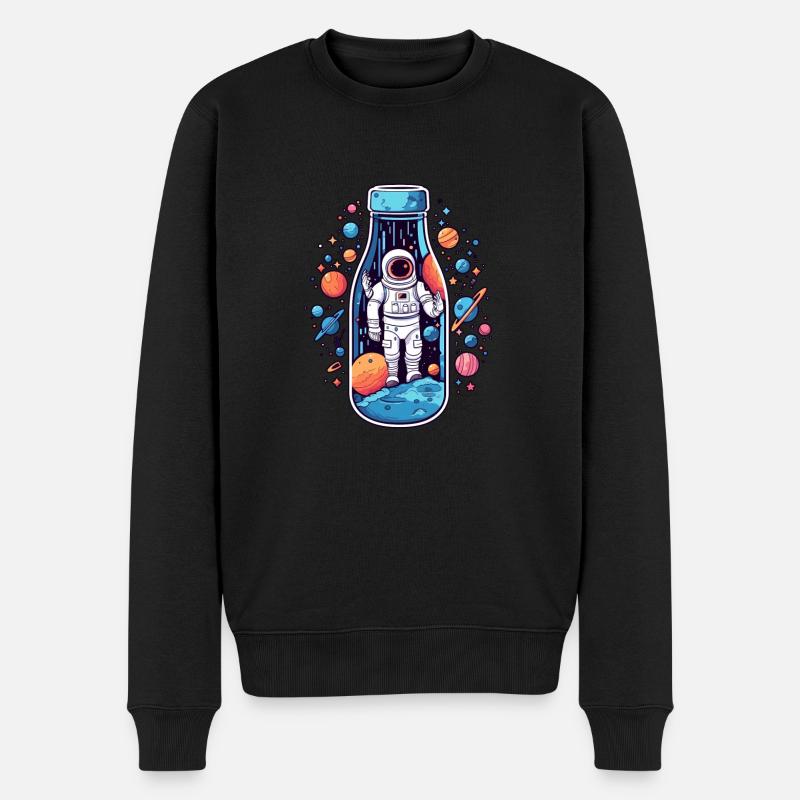 Astronaut Milchstrasse - Männer Premium Bio Pullover - Schwarz