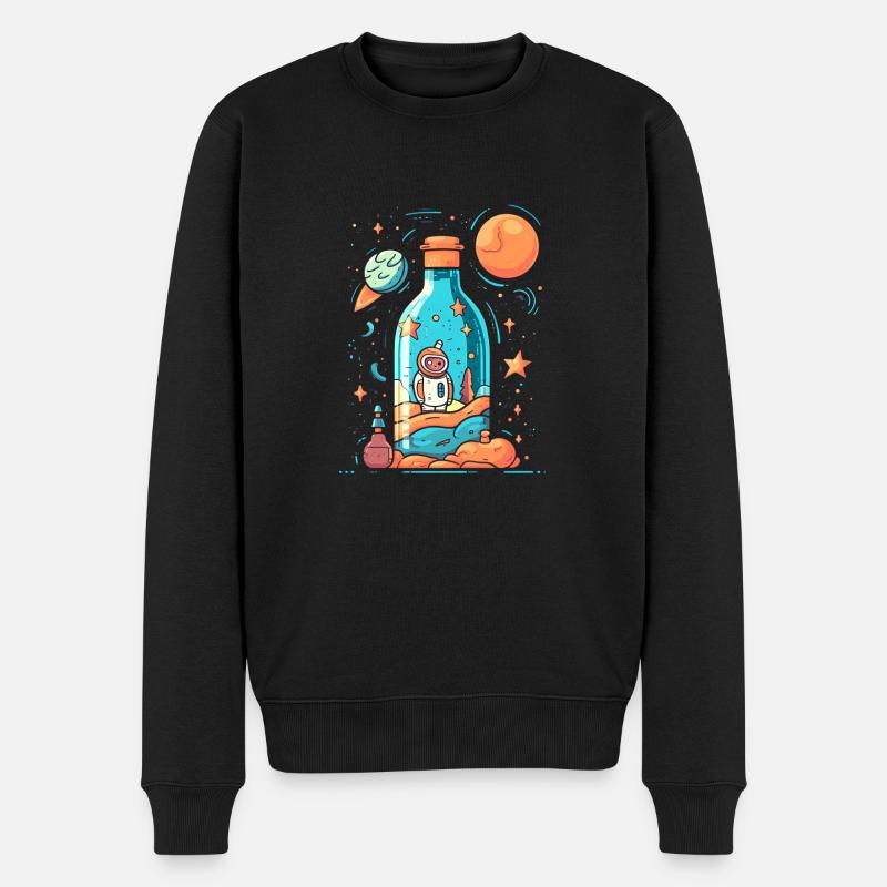 Astronaut Milchstrasse - Männer Premium Bio Pullover - Schwarz