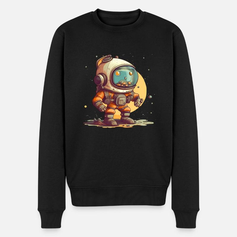 Astronaut - Männer Premium Bio Pullover - Schwarz