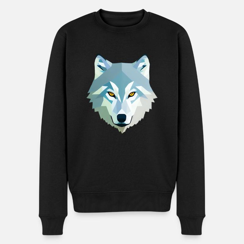 Wolf - Men's Premium Organic Jumper - black