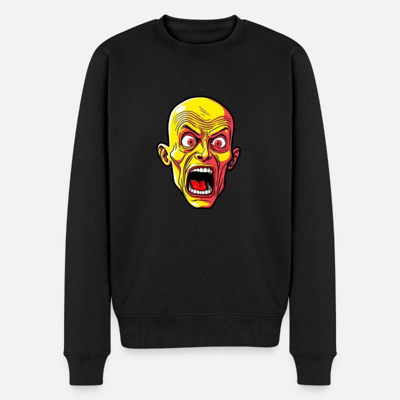 Halloween Mann gruselig - Männer Premium Bio Pullover - Schwarz