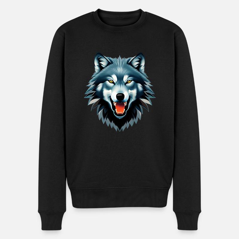 wolf - Men's Premium Organic Jumper - black