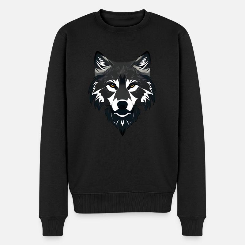 wolf - Men's Premium Organic Jumper - black