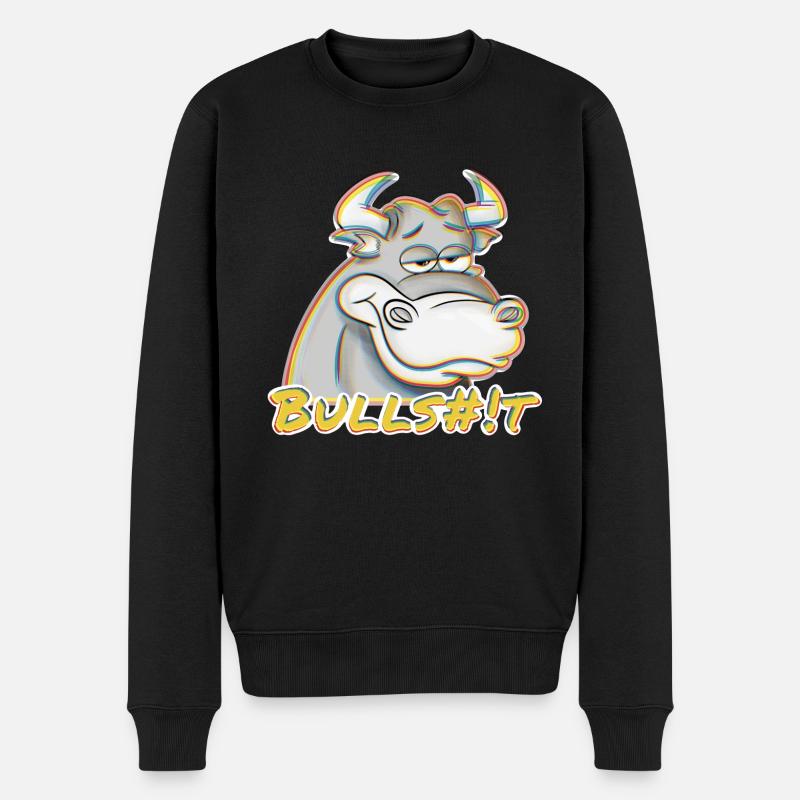 Bullshit-Regenbogen - Männer Premium Bio Pullover - Schwarz