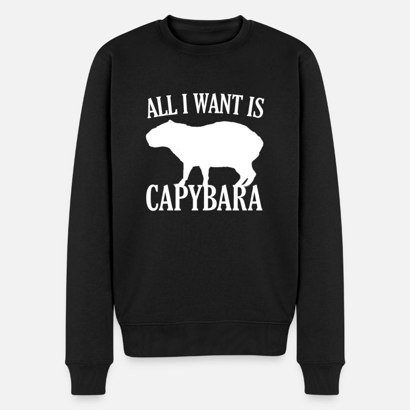 Alles, was ich will, ist Capybara - Ok, ich ziehe Meme hoch - Capy - Männer Premium Bio Pullover - Schwarz