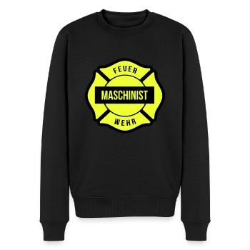 Brigade de pompiers machinistes - Pull Premium bio Homme - noir - Devant - Nico (187cm)