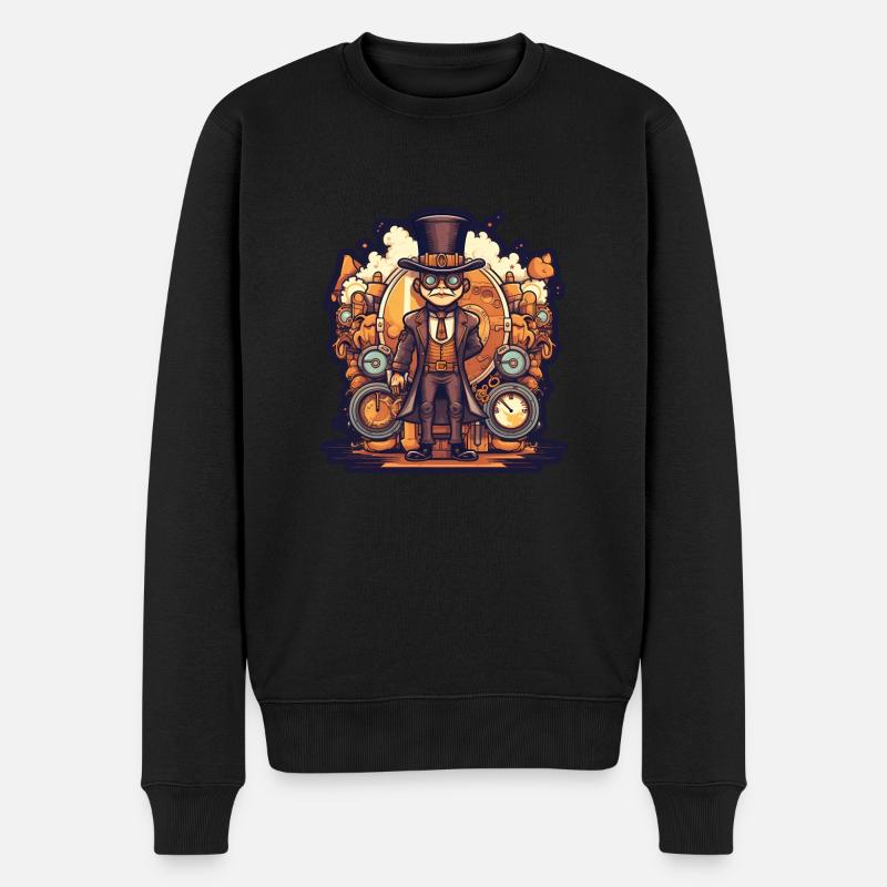 Steampunk Streetwear - Männer Premium Bio Pullover - Schwarz