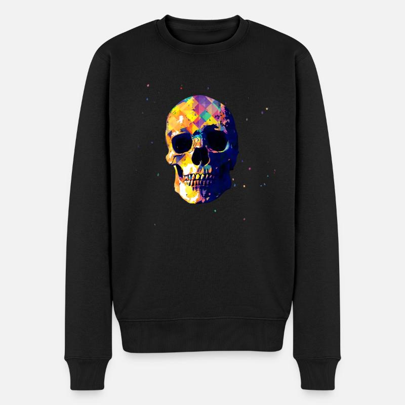Totenkopf - Männer Premium Bio Pullover - Schwarz