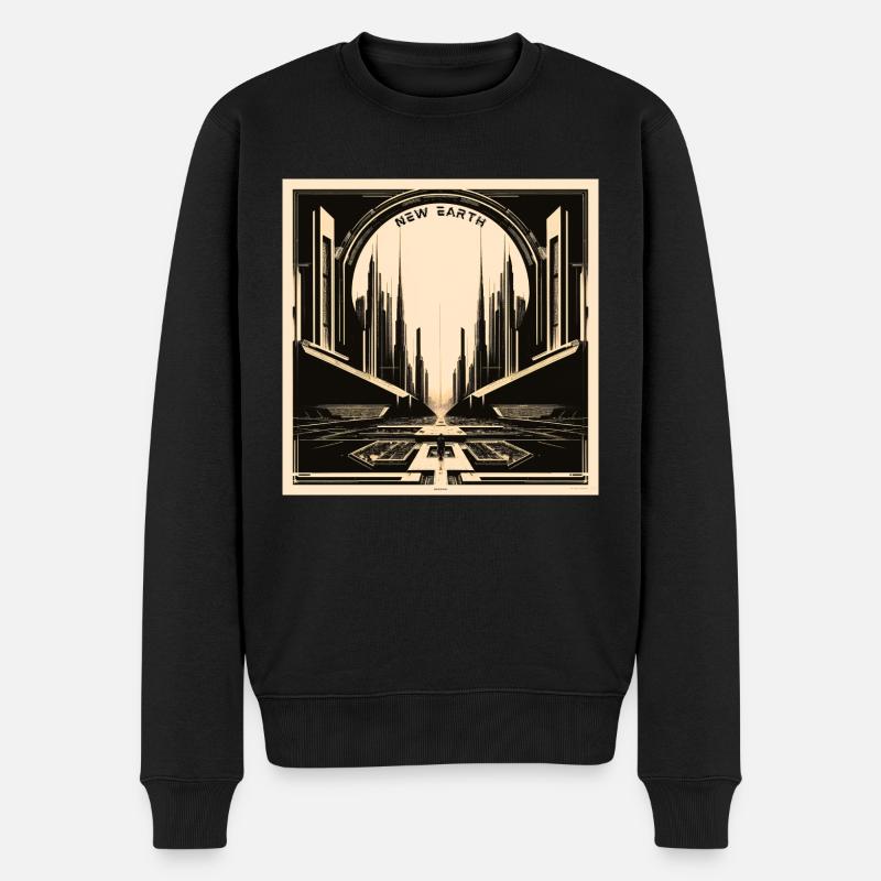 Neue Erde - Männer Premium Bio Pullover - Schwarz