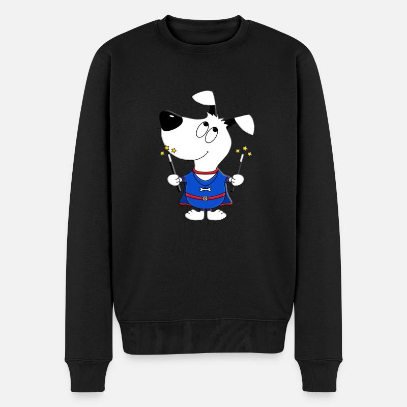 ZAUBERER - ZAUBERN - MAGIER - HUND - HUNDE - TIER - Männer Premium Bio Pullover - Schwarz