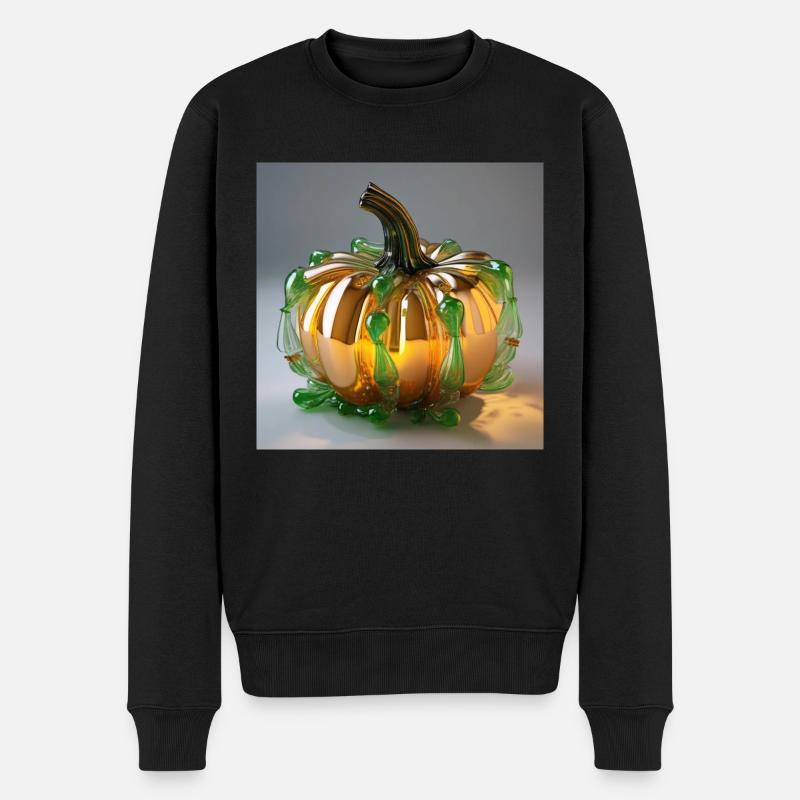 Glaskürbis - Männer Premium Bio Pullover - Schwarz