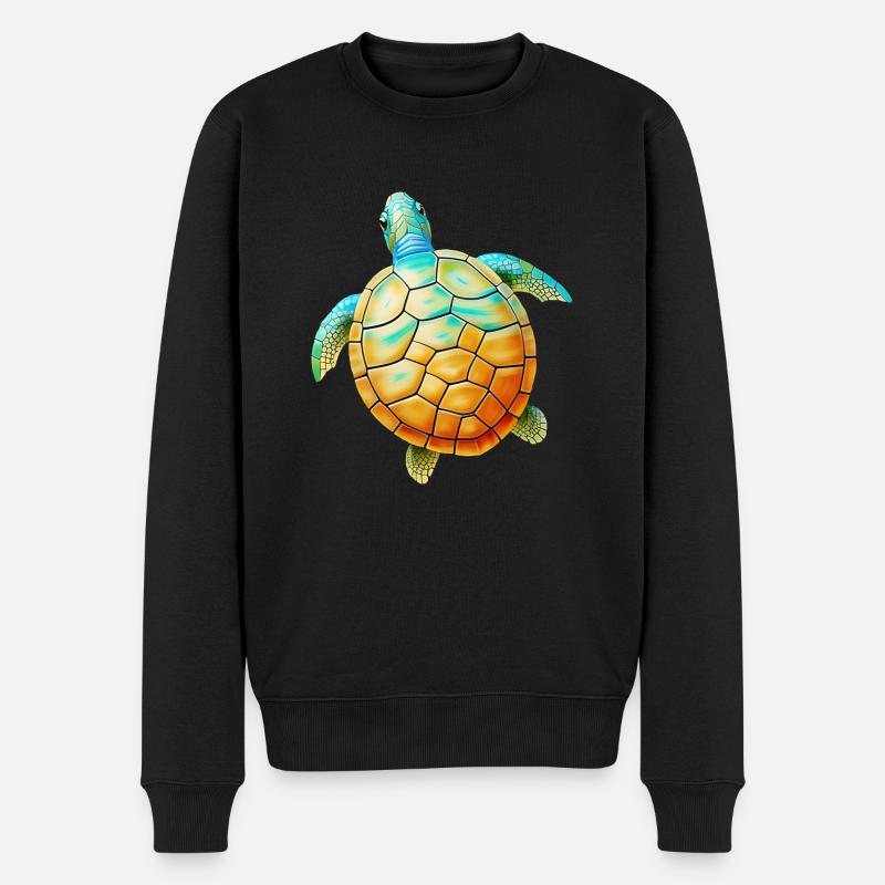 Schildkröte - Männer Premium Bio Pullover - Schwarz