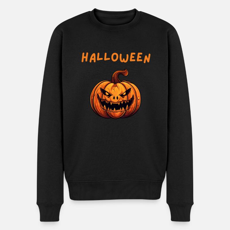 Halloween - Männer Premium Bio Pullover - Schwarz