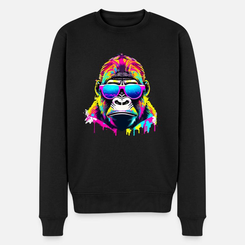 Gorille couleur - Pull Premium bio Homme - noir