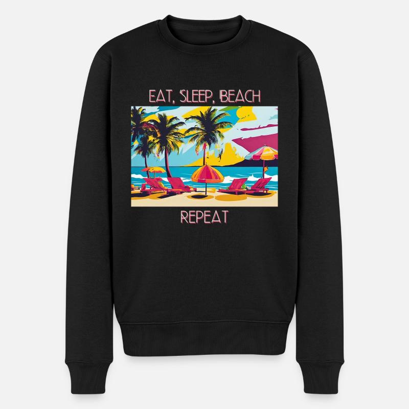Eat, Sleep, Beach, Repeat - Men's Premium Organic Jumper - black