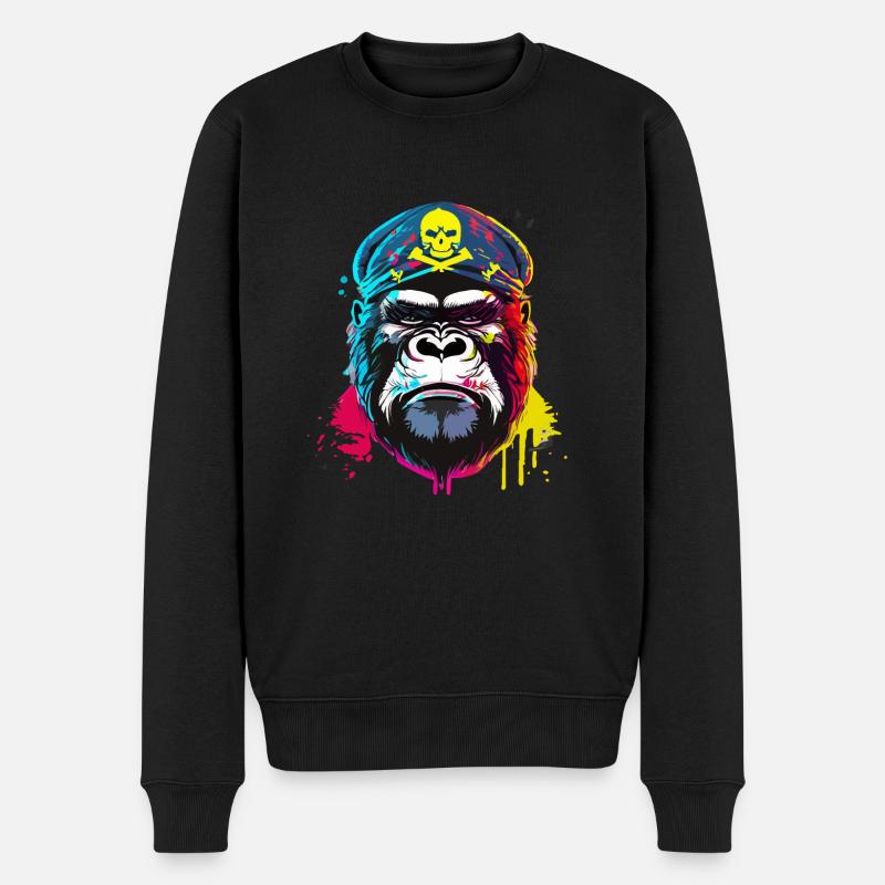 Gorille marin pirate - Pull Premium bio Homme - noir