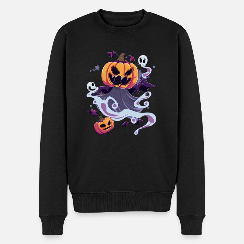 Halloween - Männer Premium Bio Pullover - Schwarz