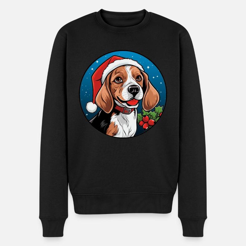 Joyeux Noël Beagle - Pull Premium bio Homme - noir