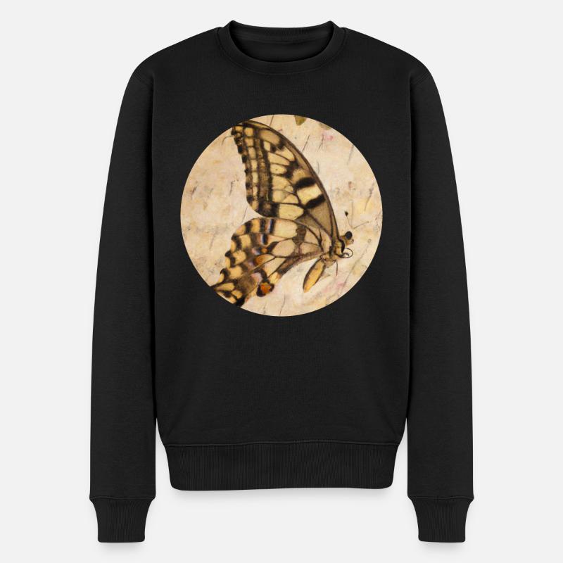 Schmetterling - Männer Premium Bio Pullover - Schwarz