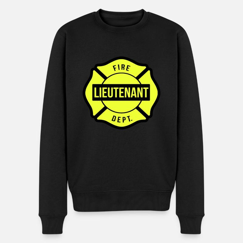 Feuerwehrleutnant - Männer Premium Bio Pullover - Schwarz