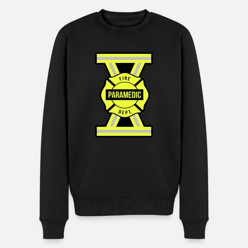 Sanitäter Feuerwehr - Männer Premium Bio Pullover - Schwarz