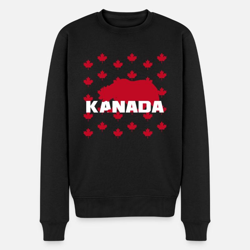 Kanada Flagge Ahorn - Männer Premium Bio Pullover - Schwarz