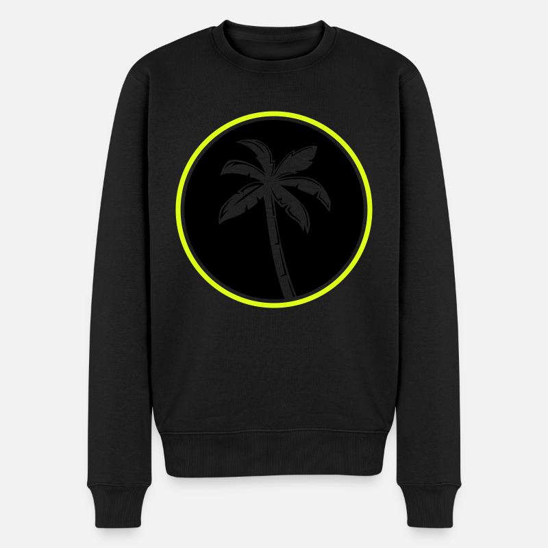 palme - Männer Premium Bio Pullover - Schwarz