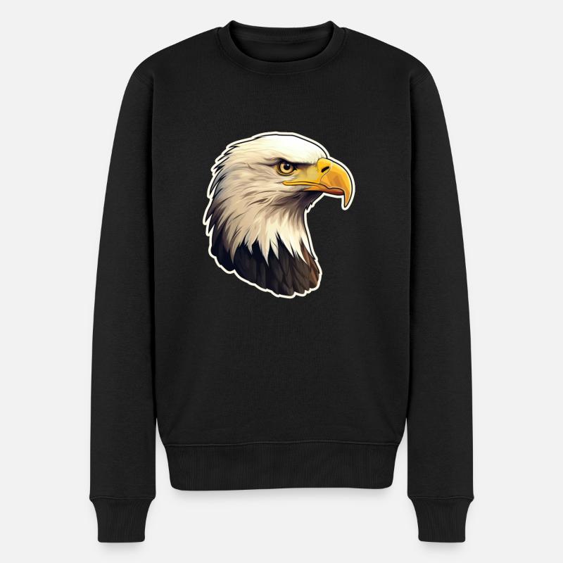 Adler Adlerkopf - Männer Premium Bio Pullover - Schwarz