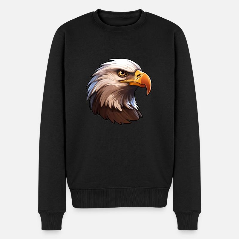 Adler Adlerkopf - Männer Premium Bio Pullover - Schwarz