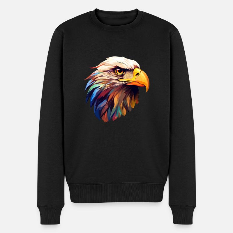Adler Adlerkopf - Männer Premium Bio Pullover - Schwarz