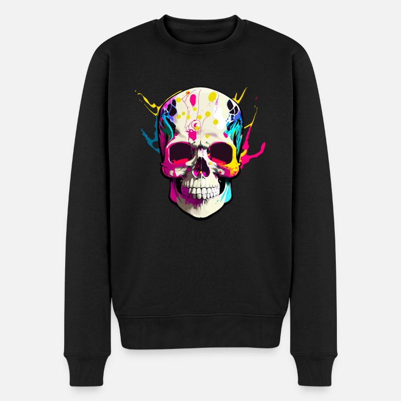 skull couleur - Pull Premium bio Homme - noir