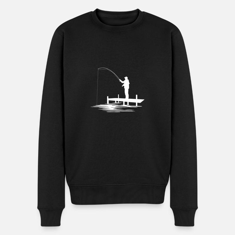Meister des Fangs: Das Angler-Abenteuer - Männer Premium Bio Pullover - Schwarz