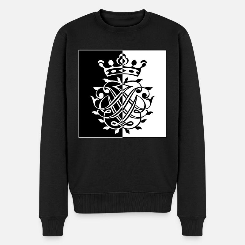 Bach Siegel / Monogramm / Wappen / Insignien - Männer Premium Bio Pullover - Schwarz