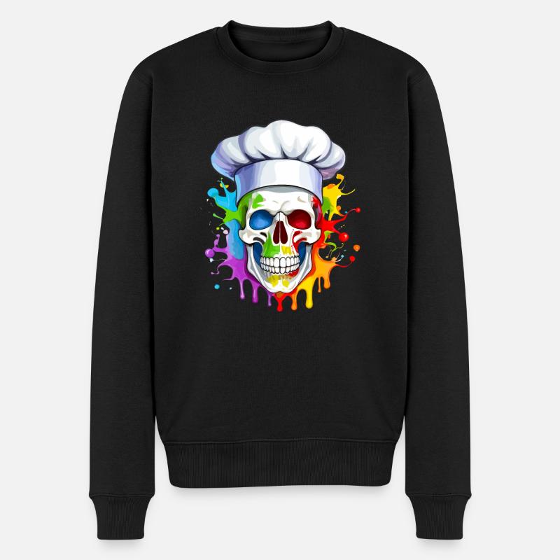 Skull avec Toque - Pull Premium bio Homme - noir