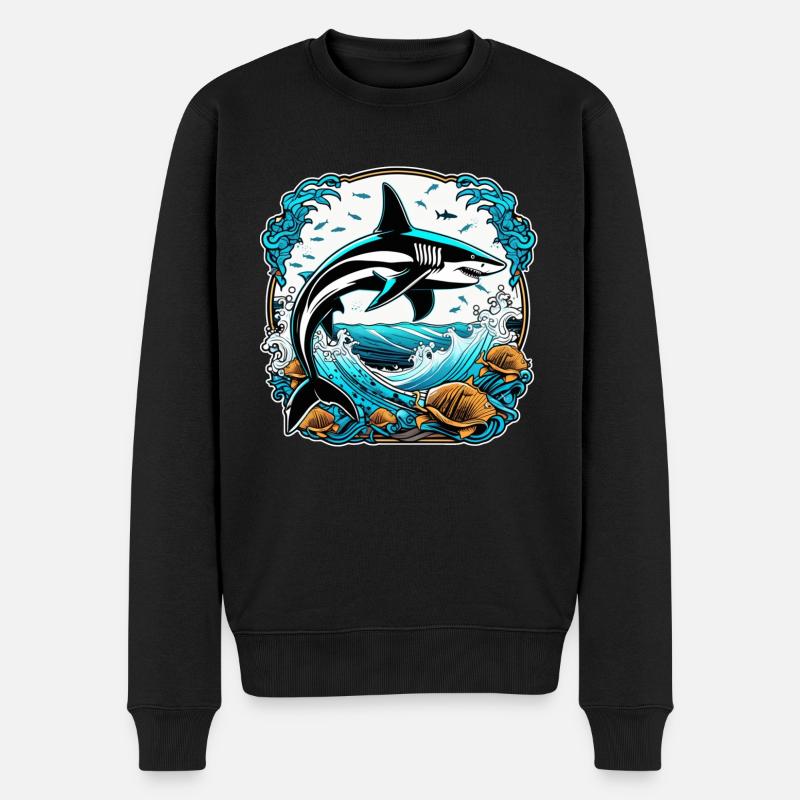 requin - Pull Premium bio Homme - noir