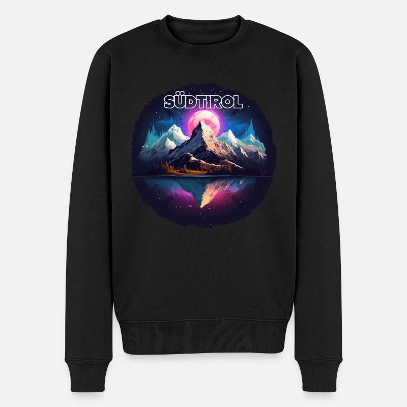 Südtirol mit Berge, dem Land die Treue Geschenk - Männer Premium Bio Pullover - Schwarz