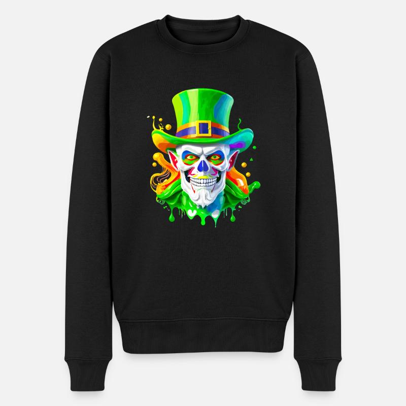 Porträt Kobold - Männer Premium Bio Pullover - Schwarz