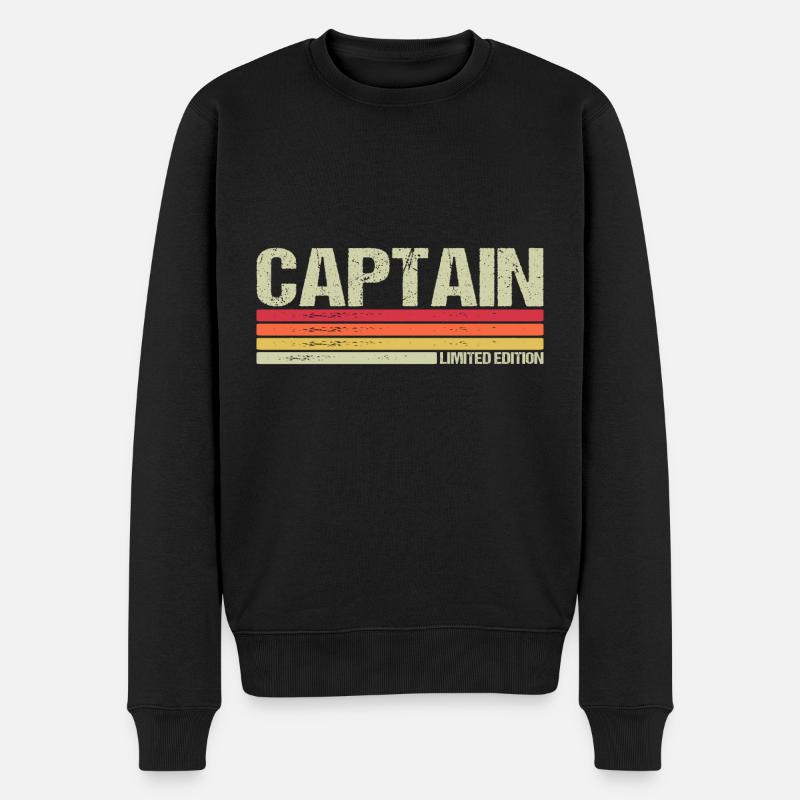 Captain Limited Edition - Männer Premium Bio Pullover - Schwarz