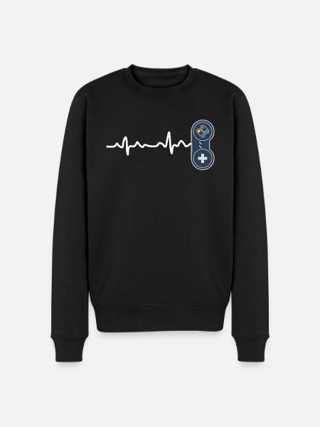 Gaming heartbeat Console HeartBeat - Men's Premium Organic Jumper - black
