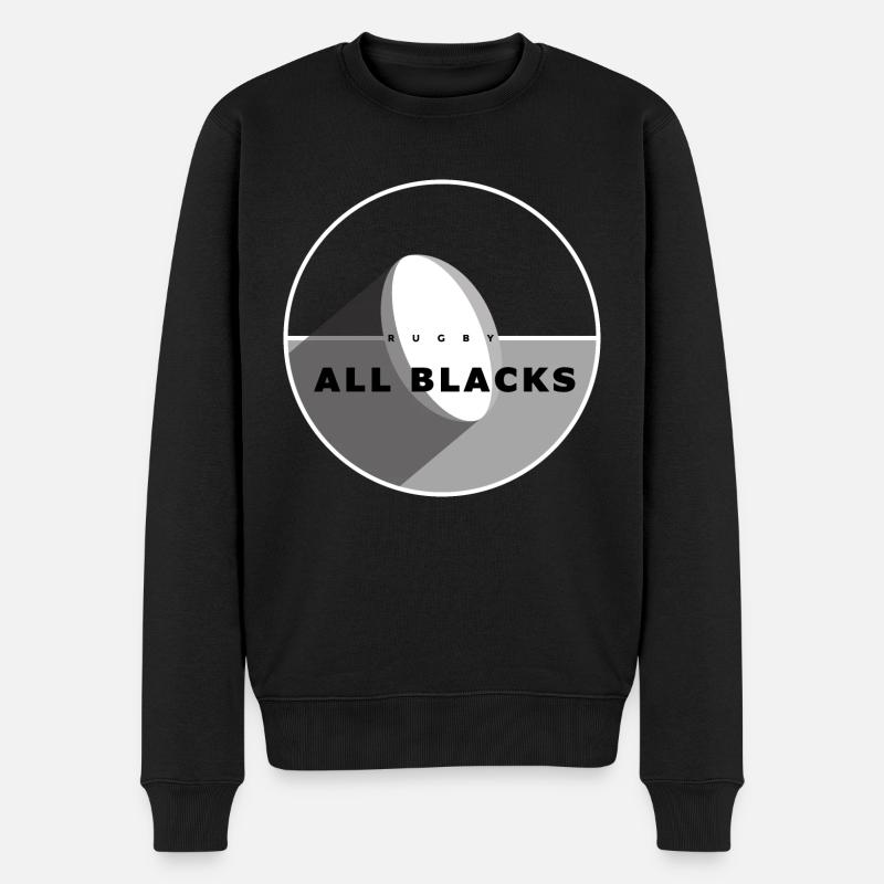 RUGBY ALL BLACKS - Männer Premium Bio Pullover - Schwarz