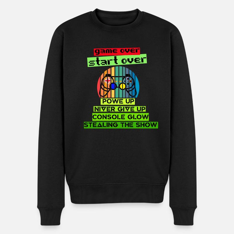 « Game Over, Start Over Console T-shirt » 🎮 - Pull Premium bio Homme - noir