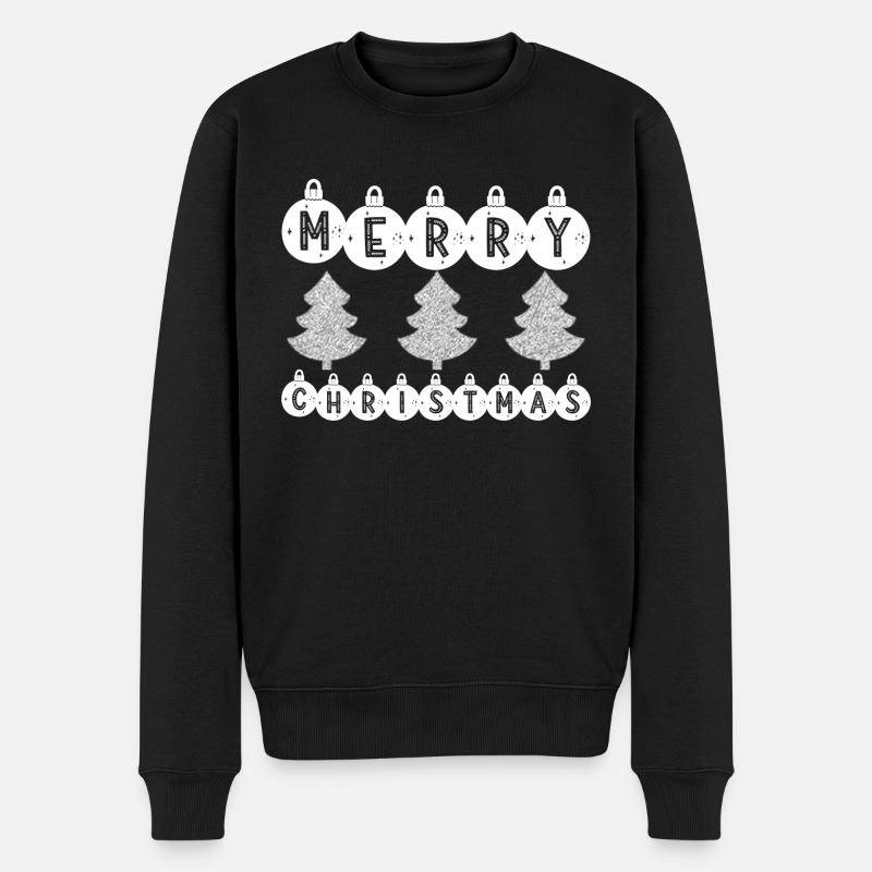 Décoration de Noël avec Boules et Sapins - Pull Premium bio Homme - noir