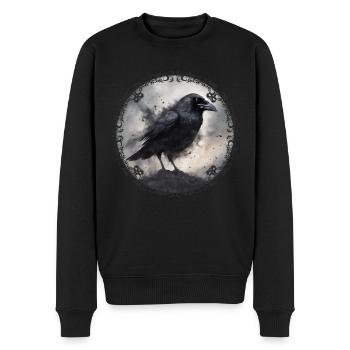Dunkler Rabe 2 - Männer Premium Bio Pullover - Schwarz - Vorne - Nico (187cm)
